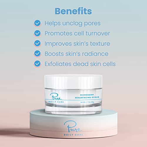 MicroDerm Resurfacing Scrub - Exfoliating Polish Crystals At-Home MicroDermabrasion Vitamin A & E Squalane