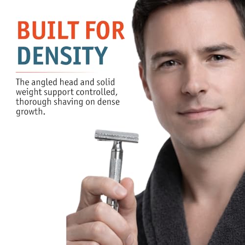 MERKUR 37C Double Edge Safety Razor | Slant Bar Design - Standard Handle | Made in Germany | Plastic-Free | Two Piece Design