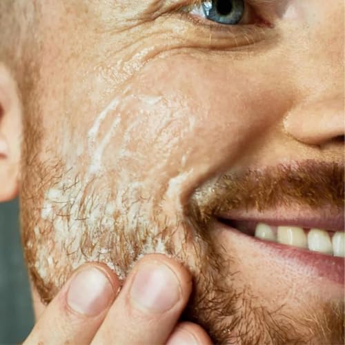 Happy Face Skincare Gift Set for Men | Exfoliating Face Wash, Mattifying Moisturizer Cream & Rhassoul Soap Bar Body Brick Gift Basket for Him Husband Dad Made in France