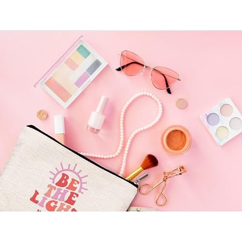 Christian Gifts for Women,Bible Verse Makeup Bag,Be The Light Cosmetic Bags With Zipper,Makeup Bag Gifts for Christian Women