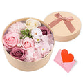 Rose Soap Petals Gift Set - Floral Scented Bath Soap with Essential Oils in Decorative Flower Box, Valentine Soap & Flower Soap for Women, Perfect for Valentine's Day, Christmas & Home Decor (Pink)