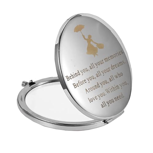 FEELMEM Gift Behind You All Your Memories Inspired Quote Compact Mirror Fans Gift