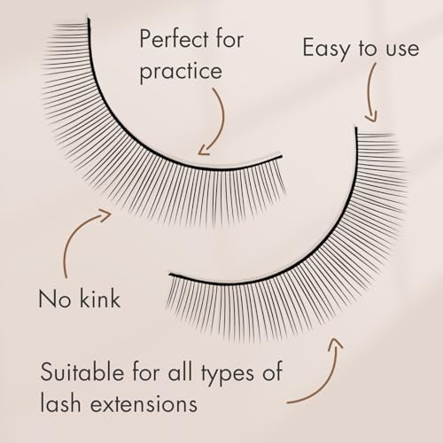 100 Pairs Practice Lashes Kit for Eyelash Extensions Training Strips Training Lashes for Lash Mannequin Head Lash Extension Supplies Beginner Friendly