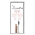 Stupell Industries Mascara Fashion Designer Modern Pink Word, Design by Kimberly Allen Gray Framed Wall Art, 10 x 24