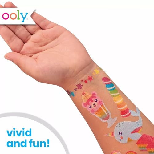 Ooly 50 Glitter Temporary Tattoos For Kids, Safe & Non-Toxic Temporary Tattoo, Party Favors Gifts for Kids, Great Goodie Bag Stuffers & Fun Birthday Decorations - Fun Friends