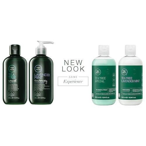Tea Tree Special Shampoo,Deep Cleans, Refreshes Scalp,For All Hair Types, Especially Oily Hair & Tea Tree Lavender Mint Moisturizing Conditioner,Hydrates + Soothes,For Coarse Dry Hair,10.14 fl oz, Set