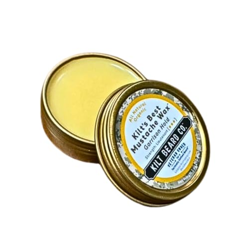 Garrison Hold Mustache Wax- Military- Grade Hold & Precision Styling- Non- Sticky, High Heat Tolerance- Unscented, All-Natural & Organic- Beeswax & Carnauba Wax
