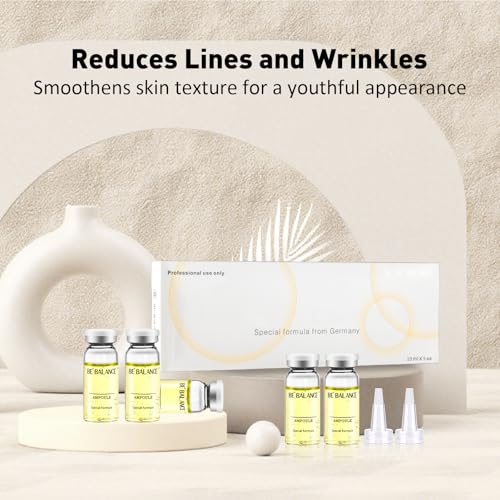 Hyaluronic Acid for Microneedling Concentrate Ampoules for Anti Aging Restore Replenish Skin Intense Moisturizing Booster for Glowing Skin, 5 Vials 0.35 Fl Oz