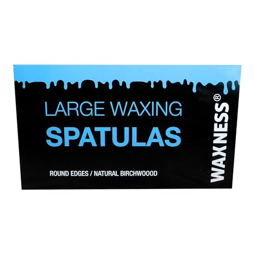 Waxness Wax Necessities Extra Polished Birchwood Rounded Body Wax Spatulas Applicators 100 Pack