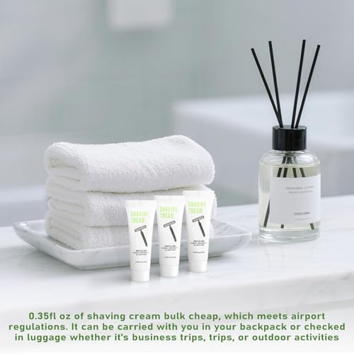 50 Shaving Cream Bulk Travel 10ml/0.35fl oz,Disposable Shaving Cream in Bulk Travel Shave Cream for Hotel Homeless,White Tea