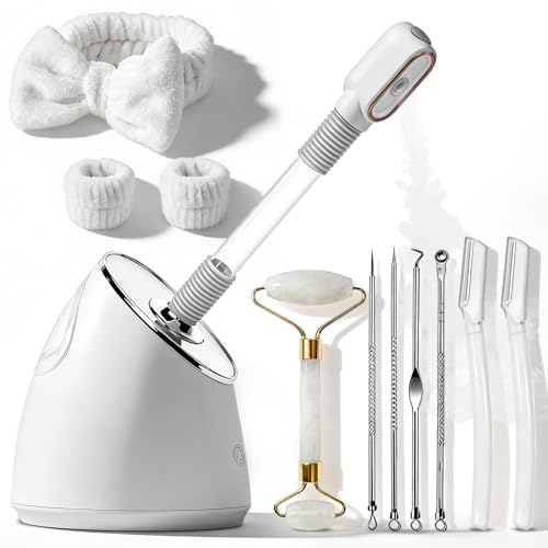 Facial Steamer Spa Kit, Nano Ionic Face Steamer for Deep Cleaning Unclogs Pores, Warm Mist Humidifier Steamer for Face Home Sauna SPA, Self Care Gifts for Women