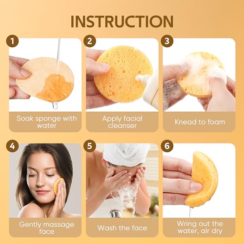 GAINWELL 200PCS Compressed Facial Sponges, Cleansing, for Personal Spa Esthetician Use