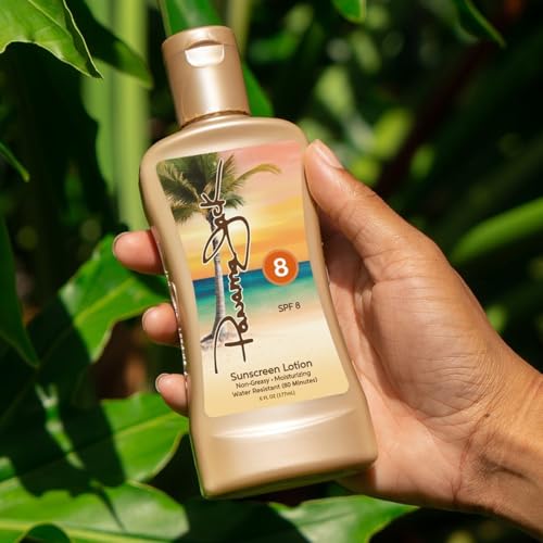 Panama Jack Sunscreen Tanning Lotion - SPF 8, PABA, Paraben, Gluten & Cruelty Free, Antioxidant Moisturizing Formula, Water Resistant (80 Minutes), 6 FL OZ