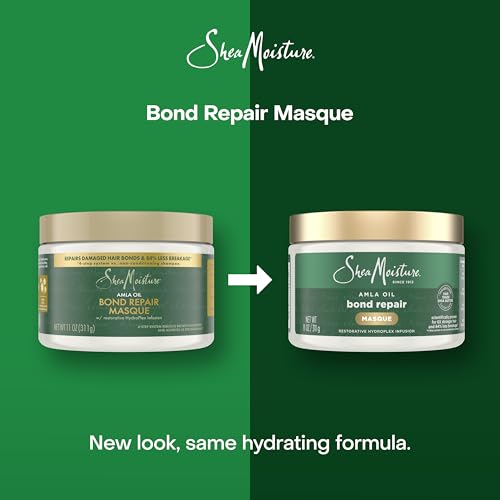 SheaMoisture Bond Repair Masque Amla Oil Deeply Moisturizes and Visibly Repairs Damage with Hydroplex Technology and Amla Oil for Stronger Hair with Restorative HydroPlex Infusion 11 oz