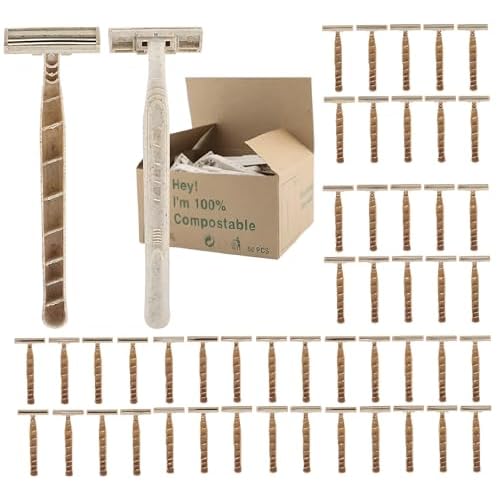Disposable Razors Bulk for Men & Women ? Twin Blade Unisex Shavers ? Eco-Friendly, Biodegradable, Non-Toxic, Made from Recycled Wheat Straw (Pack of 2) (100)