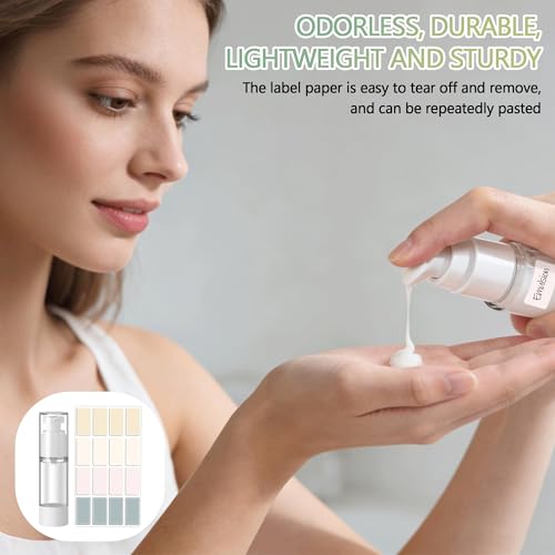 60 Pcs Clear Airless Pump Bottles 1oz/30ml Refillable Cosmetic Travel Size Dispenser Vacuum Plastic Travel Bottles Empty Lotion Pump Dispenser Liquid Toiletry Container with Labels