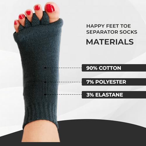 Happy Feet Toe Separator Socks - Comfortable Alignment Socks ? Washable Massage Socks