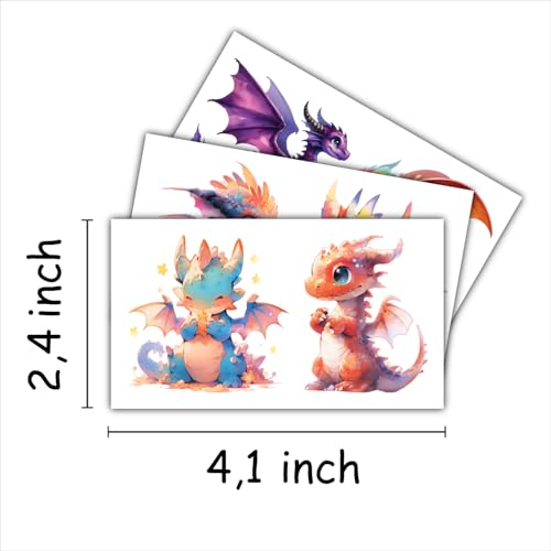Temporary Tattoos - 30 Sheets Tattoos (Dragons)