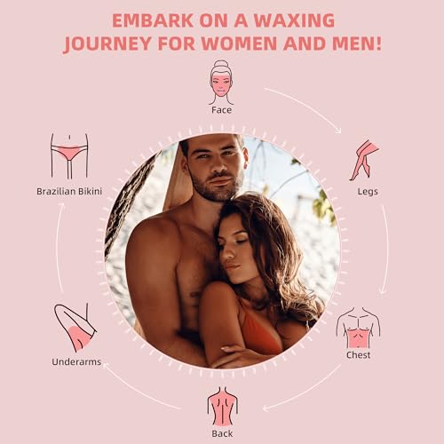 Waxing Kit + 2.5lb Rose Wax Beads for Women and Men, Brazilian Bikini Hard Wax for Coarse Hair Full body Legs, Face and Underarms at Home Waxing Beads for Sensitive Skin