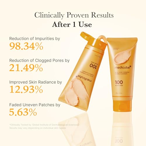 medicube Kojic Acid Body Wash & Glow Spray Duo: Kojic Acid Turmeric Brightening Body Wash and Turmeric Vitamin Gold Jelly Mist Serum | 2-Step Cleanse & Spray for Glowing Body, Post-Shower Routine
