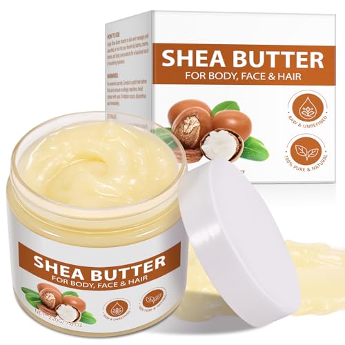 Raw Organic Shea Butter,Natural Unrefined Moisturizer for Dry Skin, Deep Hydration & Locking Water, Keeps Skin and Hair Moisturizing 7.8 OZ