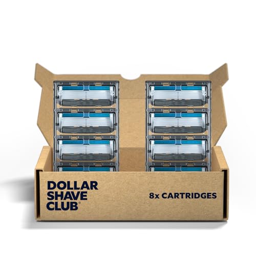 Dollar Shave Club 6 Blade 8 Count Razor Refills and 2 Pack Shave Cream with Aloe and Oils