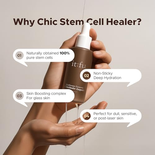 ITFU Chic Stem Cell Healer Serum | Salmon DNA & Hyaluronic Acid for Dark Spots, Post-Laser Care & Glass Skin Glow (1.01 fl oz)
