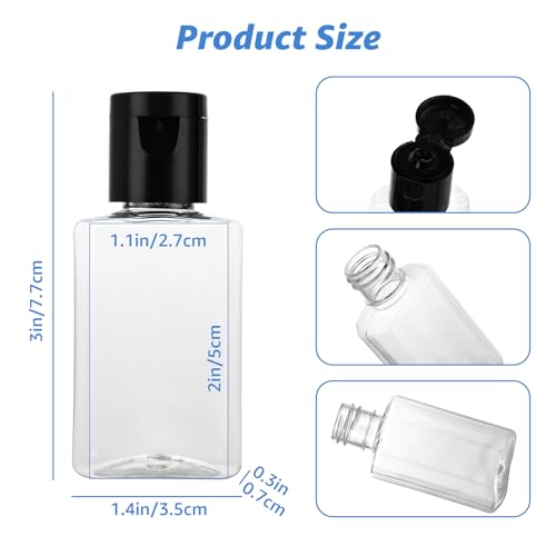 100 Pack 1 oz Empty Hand Sanitizer Bottles, Empty Travel Size Bottles, Mini Hand Sanitizer Bulk 100 Count, Refillable Containers for Travel Business Trip for Shower Gel, Face Creams