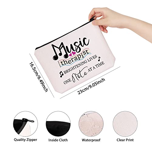 TSOTMO Music Therapist Gift Brightening Lives One Note At A Time Music Therapist Teacher¡¯s Day Zipper Pouch Makeup Bag (Music therapist)