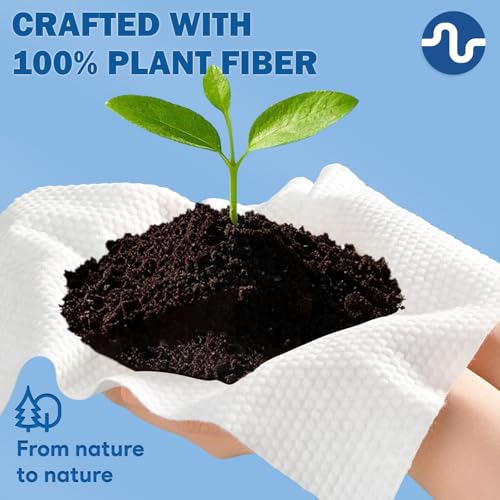 Disposable Face Towel, Biodegradable Facial Towels for Sensitive Skin, Ultra Soft Face Towelette for Women Cleansing, 7.87¡¯¡¯ x 7.87 ¡®¡¯ (4 Packs)
