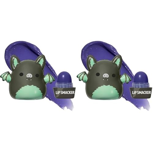 Lip Smacker Squishmallows Moisturizing Lip Balm, Fun Soft Squishy Collectible Top, Blackberry Flavored Hydration - Aldous (Pack of 2)