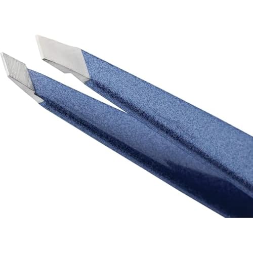 Tweezerman Stainless Steel Slant Tweezer - Eyebrow Tweezers For Women and Men (Sky Blue)