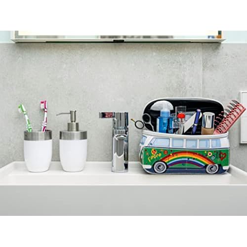BRISA VW Collection - Volkswagen Neoprene Universal Makeup Cosmetics Toiletry Travel Pharmacy Bag in T1 Bus Design (