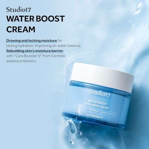 Waterboost Hyaluronic Acid Cream 2.7 fl.oz. Korean Face Moisturizer with Cera-Booster V(Centella Asiatica) for Better Soothing Effect. Oat and Panthenol Included for Full Moisturizing