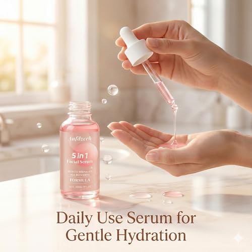 5 In 1 Vitamin c Serum Hydrating Face Serum with Vitamin C, Hyaluronic Acid, Niacinamide & Collagen ? Lightweight Facial Serum for Daily Moisturizing, Soft & Radiant Looking Skin