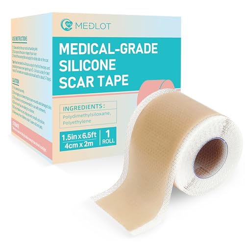 Silicone Scar Sheets, 1.55¡± x 78¡± - 2M Roll, Reusable Silicone Scar Tape, Medical Scar Strips for C-Section, Keloid Bump, Stretch Marks, Burn, Acne, Tummy Tuck, Surgical Scar Removal