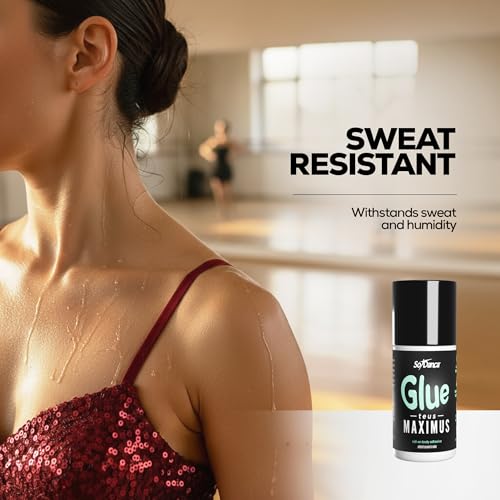 So Danca Glue-teus Maximus Roll-On Body Adhesive ? Hypoallergenic, Sweat-Resistant Body Glue for Dancers, Costumes, Cosplay, Stagewear, Leotards & Pageants