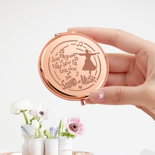 KEYCHIN Sound Of Music Pocket Mirror Maria Musical Fans Gifts Doe Ray Me Far Sew La Tea Doe Compact Make Up Broadway Sound Of Music Merch (Doe Ray Me-RG)
