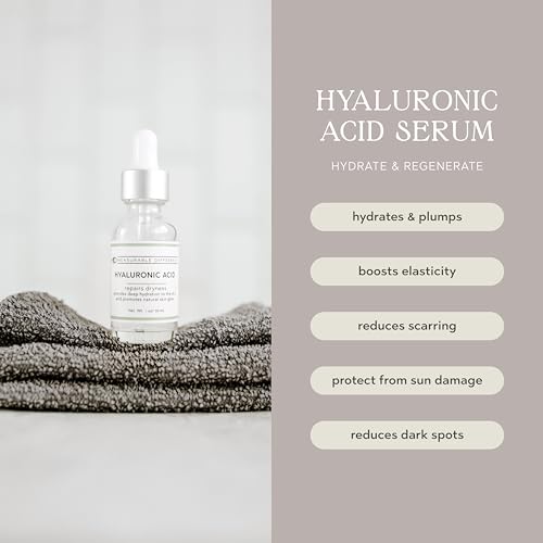 Hyaluronic Acid Serum for Face with Vitamin C, Aloe Vera | Niacinamide Serum for Deep Hydration | Soothing Formula for Anti Aging, Fine Lines & Wrinkles
