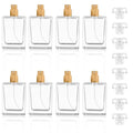 Enenes 8 Pack 30ml/1Oz Refillable Glass Perfume Bottles - Premium Square Gold Atomizer Spray Bottles, Leak-Proof Portable Empty Perfume Containers for Travel, Purse, Gym & Home Office Use
