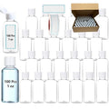 100PCS 1OZ/30ML Travel Bottles with 150pcs Labels, Mini Empty Hand Sanitizer Bottle, Clear Plastic Portable Leak Proof Squeeze Refillable Cosmetic Containers for Shampoo Lotion Liquid Body Soap