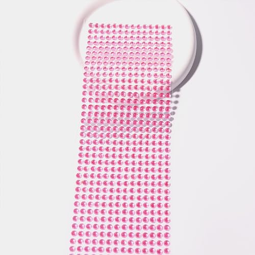 3555 PCS Face Gems Rhinestones Stickers - Temporary Tattoo Jewels for Crafts 3/4/5/6/8MM - Stick On Hair Gems Makeup Self Adhesive Crystal Stickers for Scrapbooking (Light Pink)