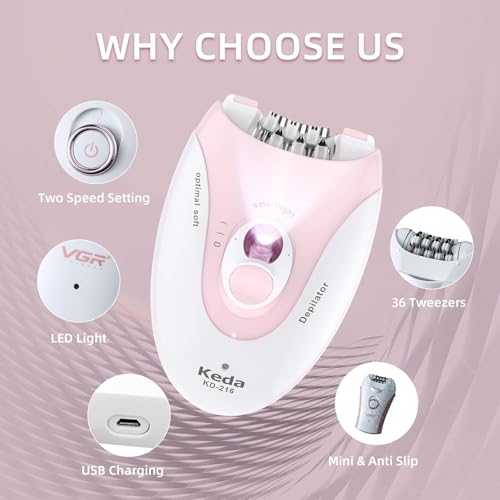 Epilators for Women Face with 2 Speeds Glabrouse Skin Epilator Face Trimmer Device Pluxy Hair Removal for Face Epilator Face Bikini Arm Legs Armpits
