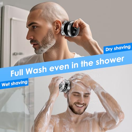 Head Shaver for Men Bald Head, 7D Rotary Head Shavers for Bald Men, Electric Bald Shaver with LED Display, Waterproof USB-C Fast Charging