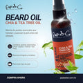 Papi & Co. Pre Shave Beard Oil with Chia & Tea Tree Oil - Moisturizing Preshave for Men - Softens Beard & Skin - Helps Razor Glide Smoothly - Beard Grooming Oil for a Comfortable Shave - 2 Oz