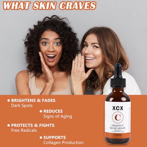 Vitamin C Serum For Face with Vitamin E Hyaluronic Acid - Boost Skin Collagen,Hydrate & Plump Skin, Anti Aging & Wrinkle Facial Serum 60ml