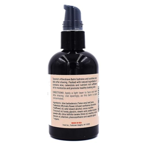 Taconic Shave All Natural Alcohol-Free Aftershave Balm for Men ? Unscented Post-Shave Moisturizer for Sensitive Skin ? Soothing Irritation Relief ? Non-Greasy Formula ? Made in USA ? 4 oz