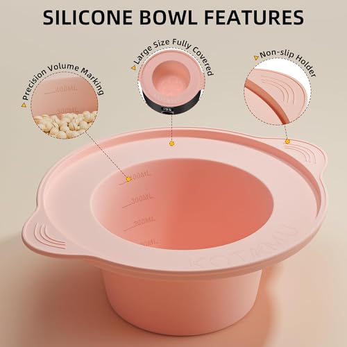 KOTAMU Foldable Silicone Wax Warmer Liner, Wax Warmer Replacement Pot, Easy to Clean Silicone Bowl for 16oz Waxing Kit and Wax Melt Warmer, Silicone Wax Pot Liner for Hard Wax Beads and Sugar Wax