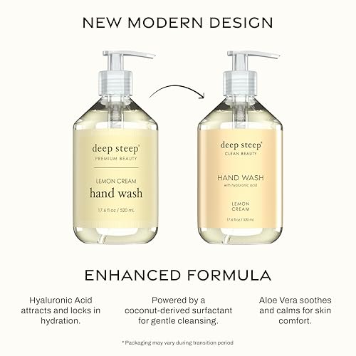 Deep Steep Liquid Hand Wash, 17.6 Ounces (Lemon Cream)