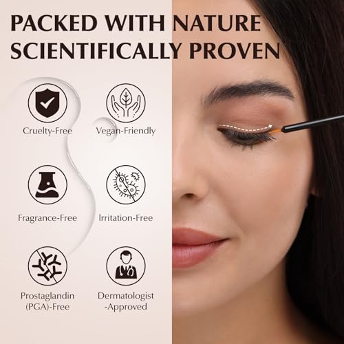 Lash Serum for Eyelash Growth - Advanced Eyelash Growth Serum for Longer, Thicker & Fuller Lashes - Nourishing Vegan Formula, Cruelty-Free for Sensitive Eyes (5ml)